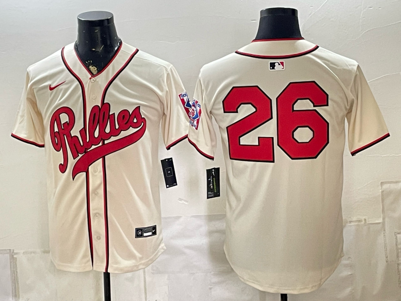 Men 2026 Philadelphia Phillies #26 cream Game Nike MLB Jersey 082600->philadelphia phillies->MLB Jersey